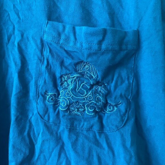 Vintage Victoria Secret Gold Label Boxy Teal Crop Top Women's Size M/L - Picture 4 of 5